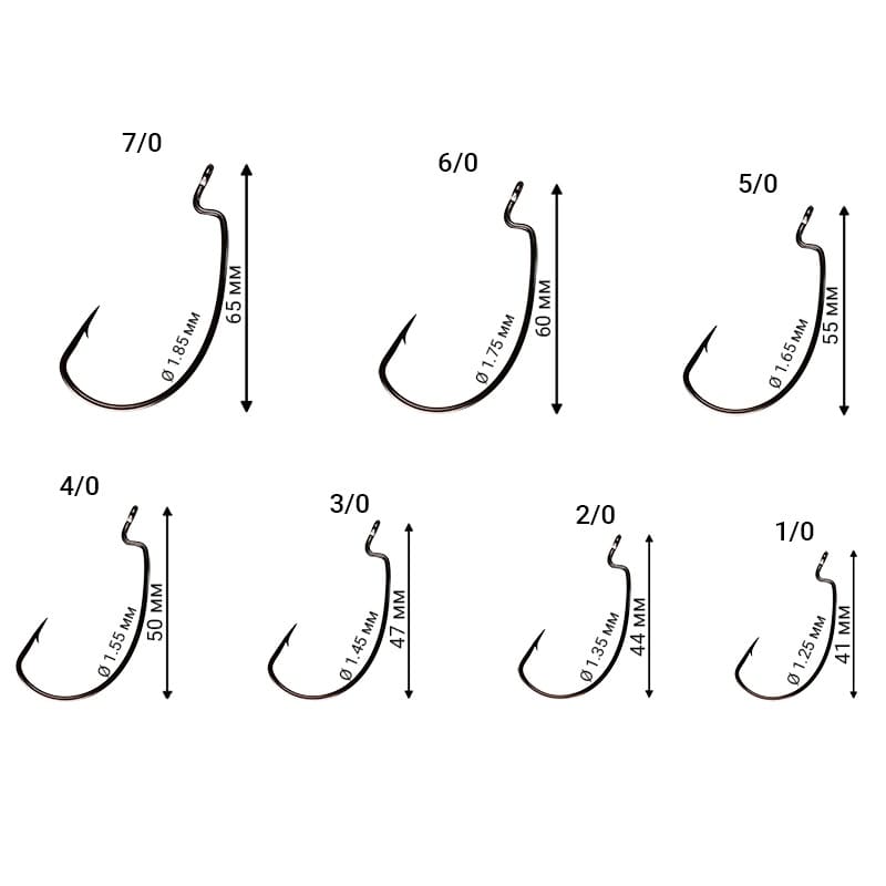 Офсетный крючок CF Big game offset hook №2/0 200 шт