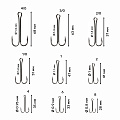 Двойной крючок CF Long tail double hook №3/0 3 шт