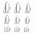 Двойной крючок CF Long tail double hook №4/0 3 шт