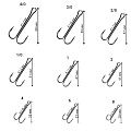 Двойной крючок CF Long tail double hook №1 50 шт