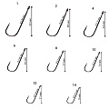 Одинарный крючок CF Round bent hook №2 200 шт