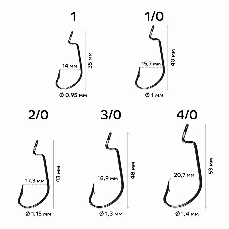 Офсетный крючок CF Offset DN hook №1/0 10 шт