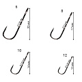 Одинарный крючок CF Round bent fixative shank №10 200 шт