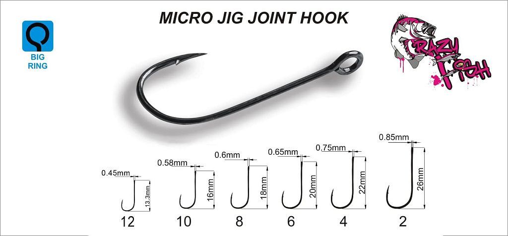 Одинарный крючок CF Micro Jig Joint Hook №6 20 шт