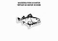 Наклейка Perch Hunter 70х43мм (черный на белой основе)
