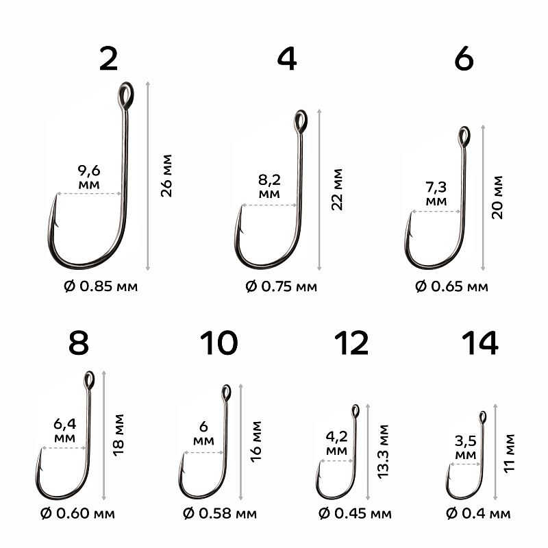 Одинарный крючок CF Micro jig hook №6 10 шт