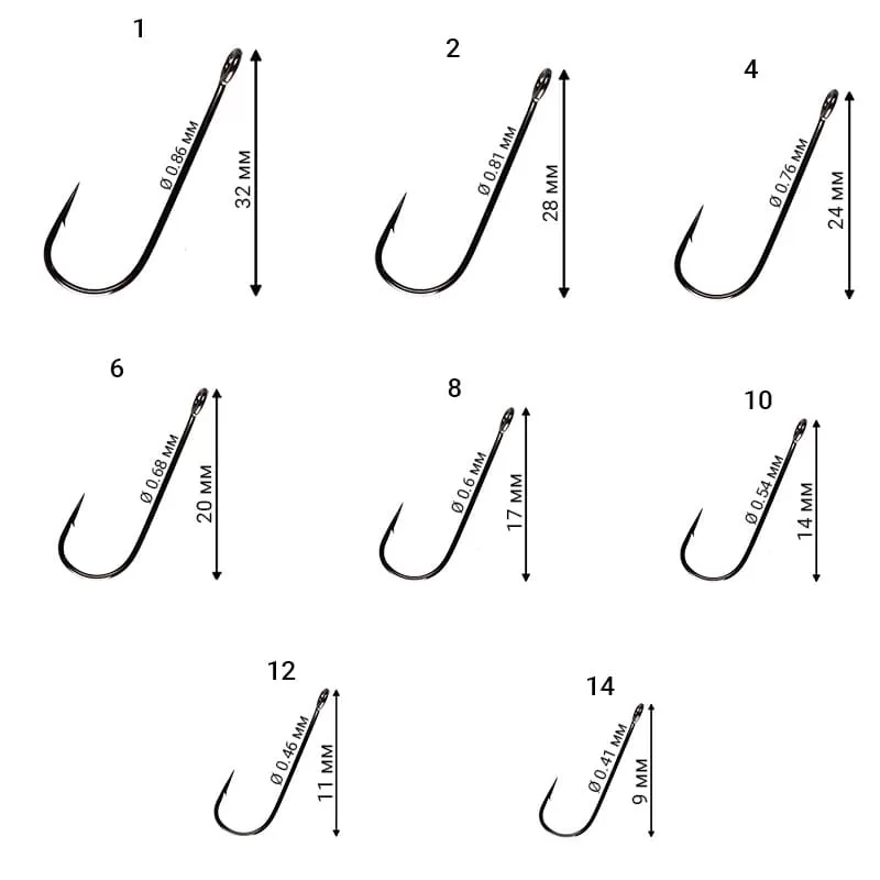Одинарный крючок CF Round bent hook №8 200 шт