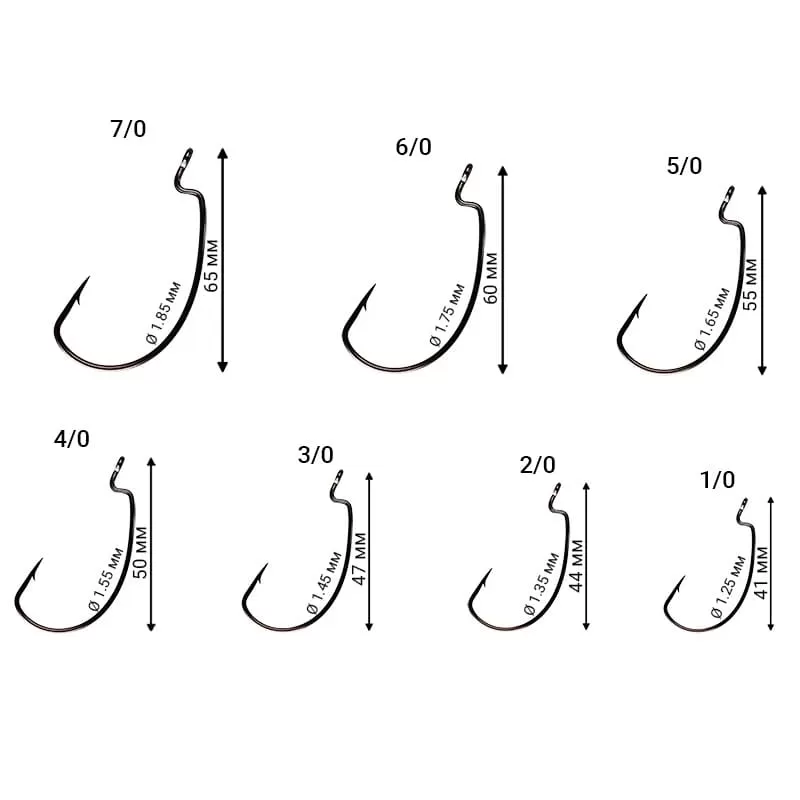 Офсетный крючок CF Big game offset hook №6/0 200 шт